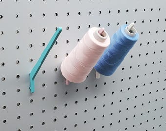 Large 5" Angle Spool Hook, 10pk, 1/4" Pegboard Embroidery Accessories, Cone Thread Storage, Crochet Yarn, Sewing Serger Longarm, SKADIS