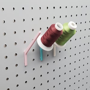 10pk 3&quot; Angle Spool Hook, 1/4&quot; Pegboard Accessories | Cone Thread, Gutermann, Embroidery Organization, Sewing Storage, SKADIS, Crochet