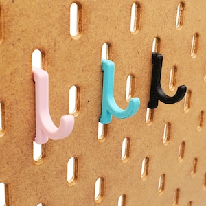 10pk SKADIS or 1/4&quot; Pegboard J-Hook | Small Display Hook | Office, Garage, Kitchen Organization | Gift for Mom, Craft Storage, Sewing