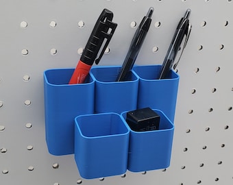 5 Square Storage Container Organizer for Paintbrushes, Markers, 1/4" and IKEA SKADIS Pegboard Accessory Organization, College Dorm, Homework