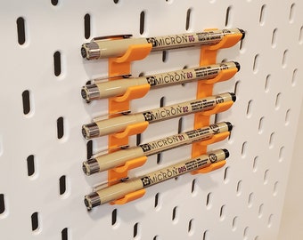 Mini Pencil/Pens/File Shelf | 5 Slots! | IKEA SKADIS or 1/4 Pegboard compatible