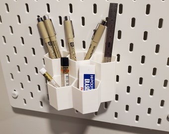 5 Cup Hex Storage Container Organizer for Pens/Pencils/Markers and Other Utensils! | SKADIS and 1/4" Pegboard Compatible