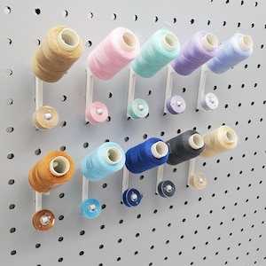 Thread and Bobbin Holder, 1/4&quot; Pegboard | Spool Storage Sewing Accessories, Crafting Organization, Class 15 Bobbin, SKADIS, Pegboard Storage