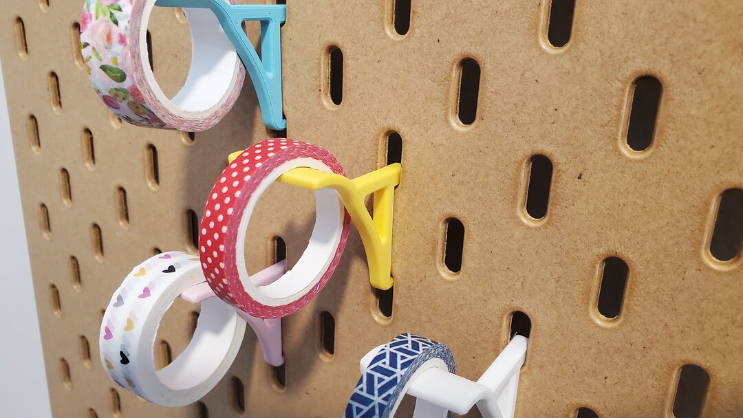 Washi Tape Display Hook Packs, SKADIS or 1/4 Pegboard Tape, Washi