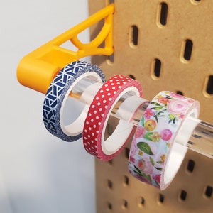 Washi Tape Display Rod, SKADIS or 1/4 Pegboard | Ribbon, Tape, Washi Storage for Home Office, Classroom, Craftzone or workshop!