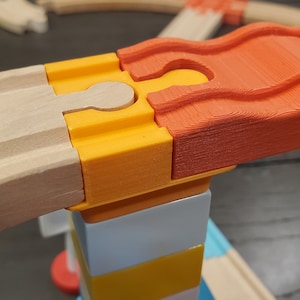 Wooden Train Duplo Adapter, Fits Brio, IKEA, Thomas and more! Track Risers | Toy Train Track Adapter, Christmas Gift, Birthday Present