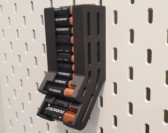 Dual AA/AAA Battery Dispenser! SKADIS, 1/4" Pegboards, and Wall Mount Compatible!