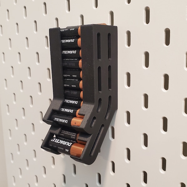 Dual AA/AAA Battery Dispenser! SKADIS, 1/4" Pegboards, and Wall Mount Compatible!