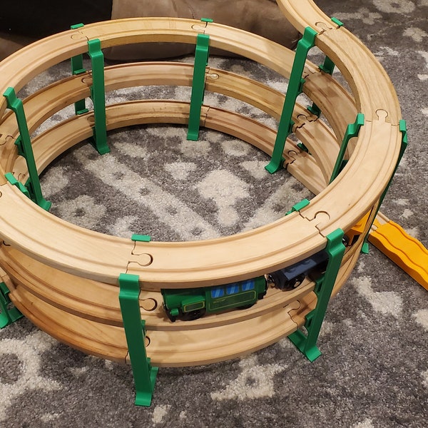 Train Spiral Supports, Compatible with Wooden Tracks, Brio, Thomas, IKEA, Hape, Lillabo,  | Birthday, Christmas, Gift for Grandkids