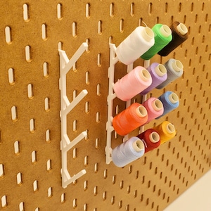 4 Thread Display, IKEA Pegboard, SKADIS Accessories | Hook Holds 4 Spools | *Max 35mm* | Quilting, Crafting, Sewing Organization, Gutermann