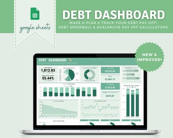DEBT DASHBOARD | Debt Pay Off Tracker | Debt Snowball Calculator | Debt Avalanche Calculator | Debt Pay Off Calculator | Google Sheets