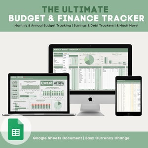 Ultimate BUDGET & FINANCE Tracker | Budget Spreadsheet | Saving Tracker | Budgeting Tracker | Finance Tracker | Debt Tracker | Google Sheets