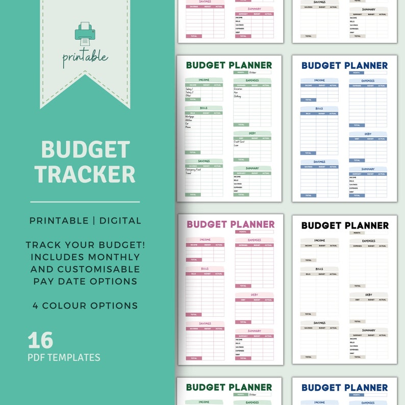 BUDGET PLANNER Printable Budget Tracker Budget Planner Printable ...