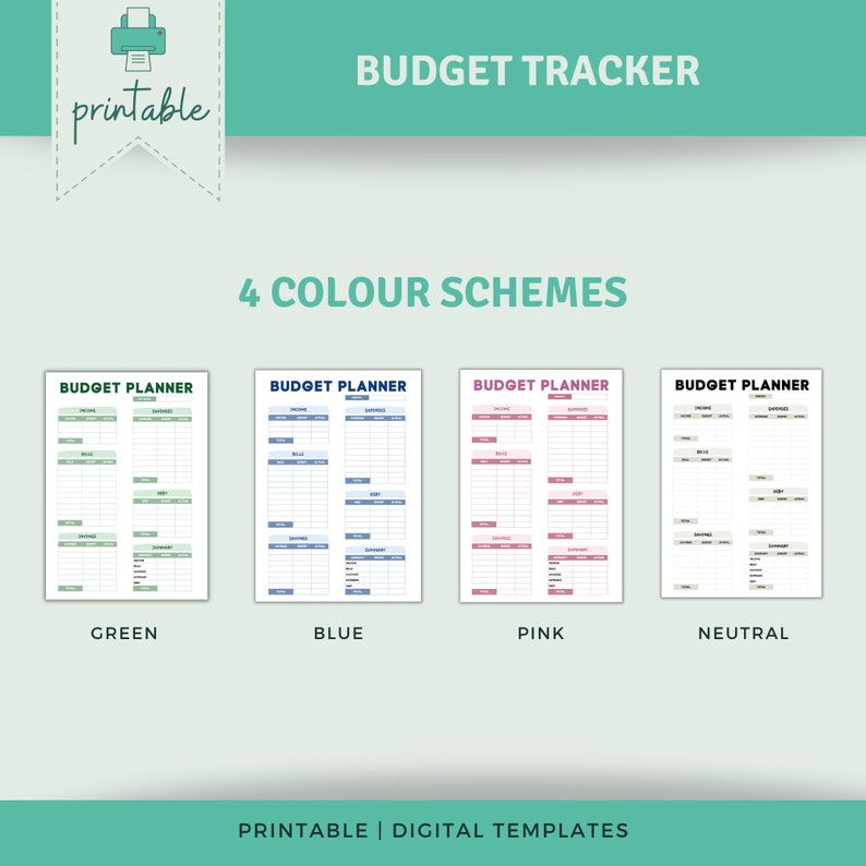 BUDGET PLANNER Printable Budget Tracker Budget Planner Printable ...