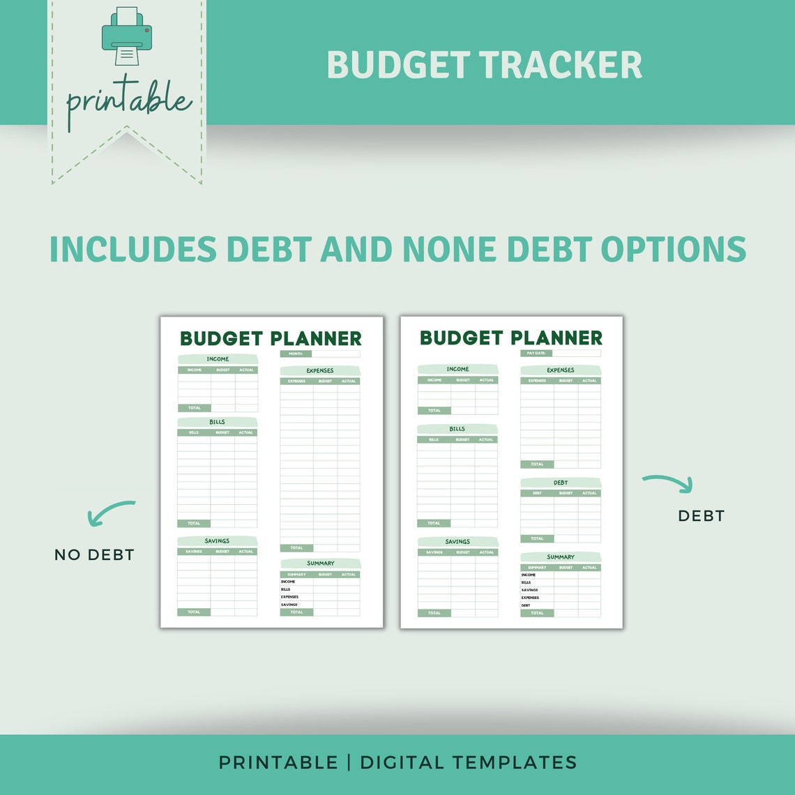 BUDGET PLANNER Printable Budget Tracker Budget Planner Printable ...