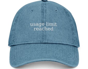 Usage Limit Reached Dad Hat - Embroidered Programmer Cap, Software Engineer Gift, Funny Developer Headwear