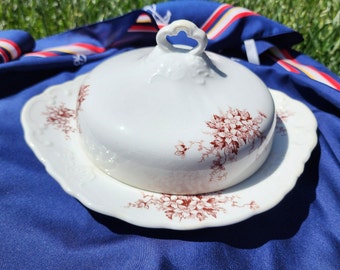 Antique East Liverpool Potteries Co Covered Butter Dish