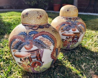 Set of 2 Chinese Ginger Jars