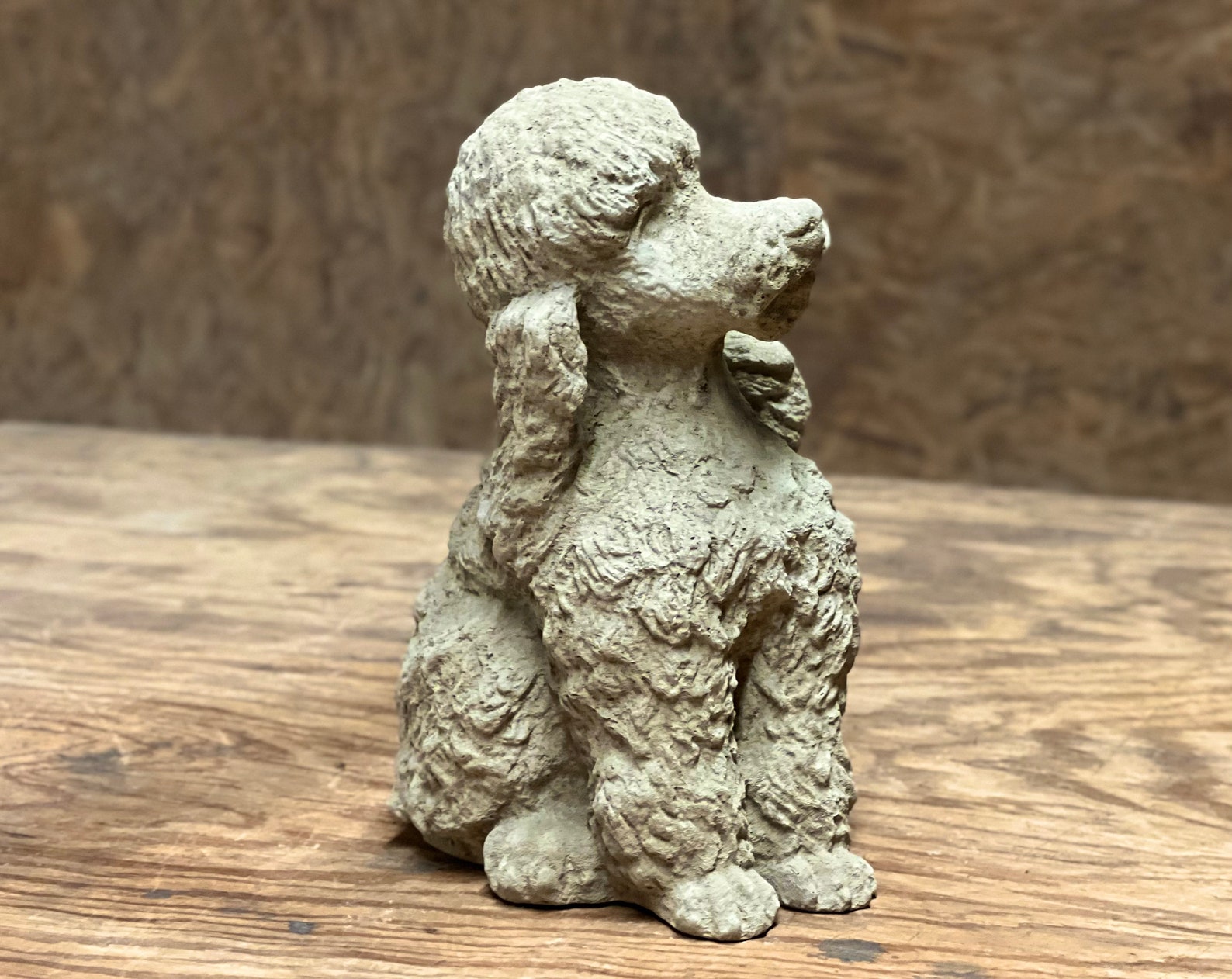 Sitting Concrete Poodle Statue Cute Poodle Puppy Figurine Pet Etsy
