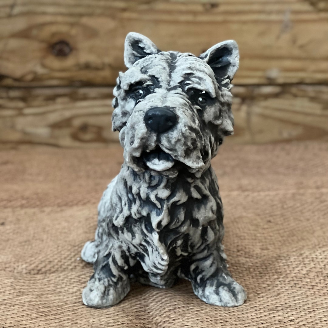 Realistic Maltese Statue Sitting Maltese Dog Figurine Garden Etsy