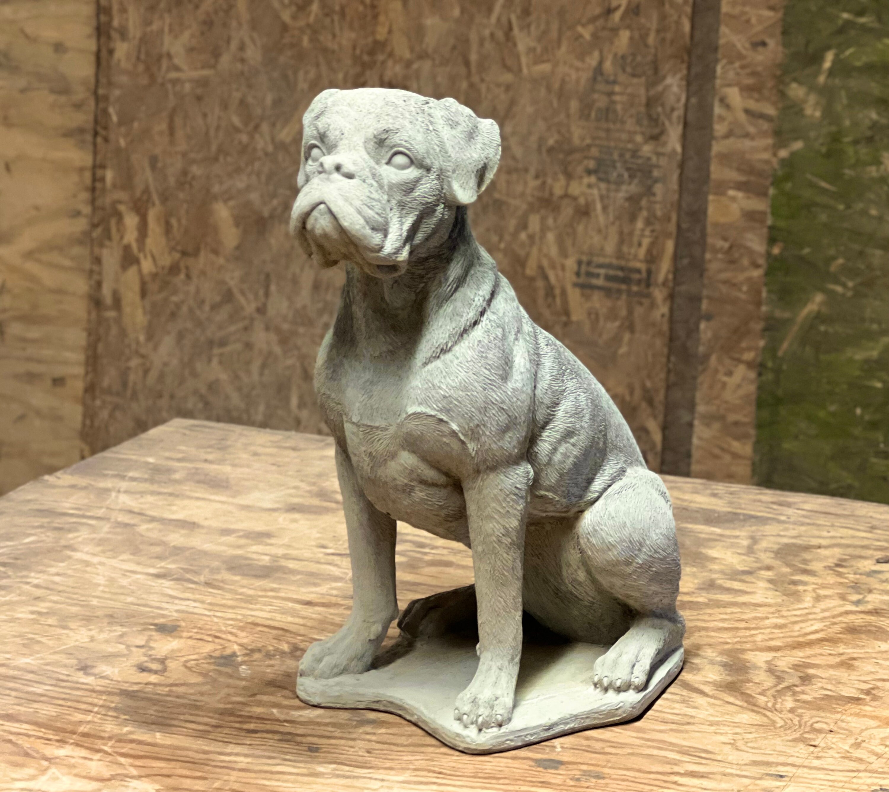 Boxer Dog Statue Sitting Boxer Outdoor Figure Realistic Boxer Etsy