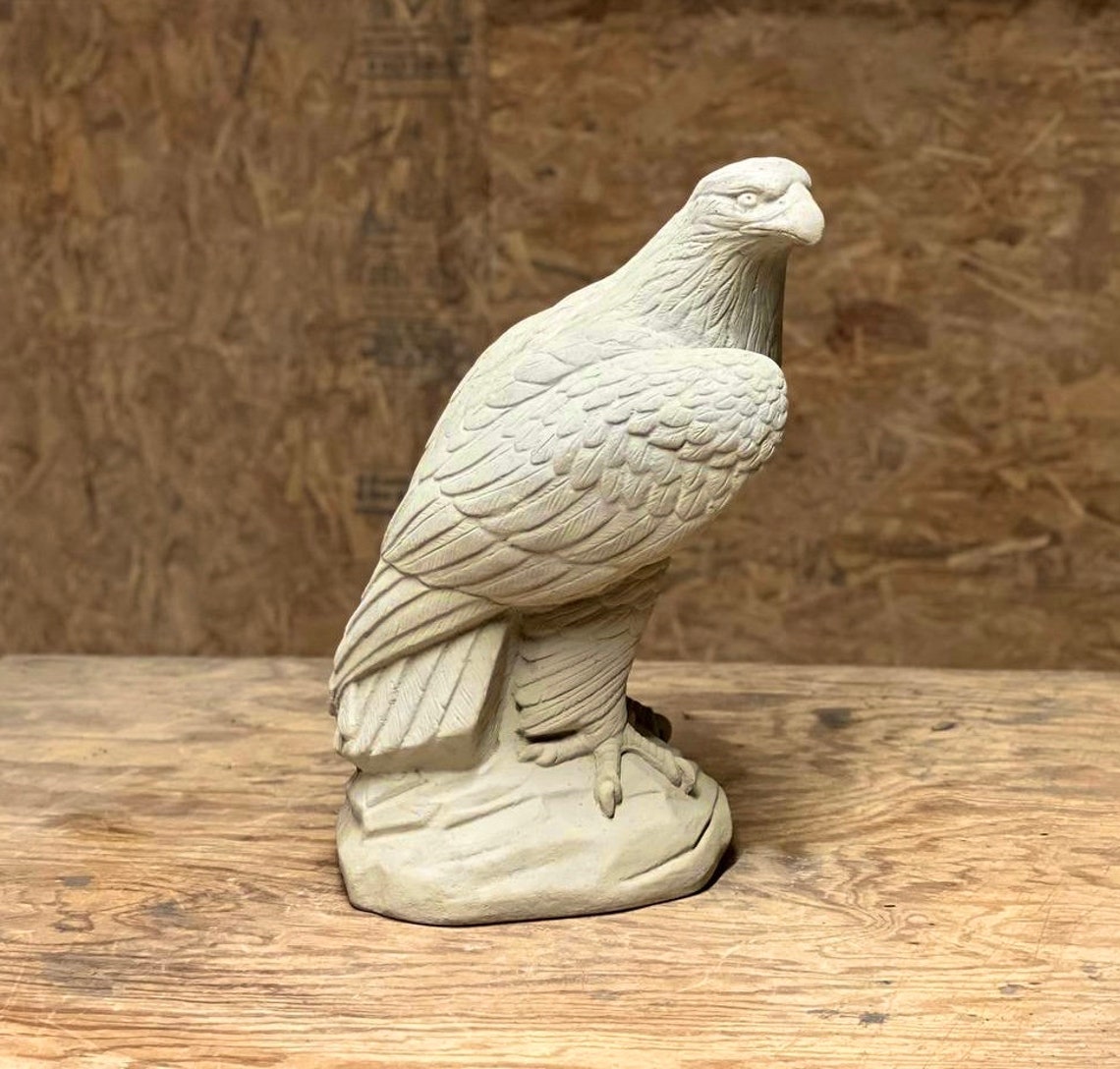Concrete Eagle Statue Handmade Eagle Figure Outdoor Sculpture Etsy