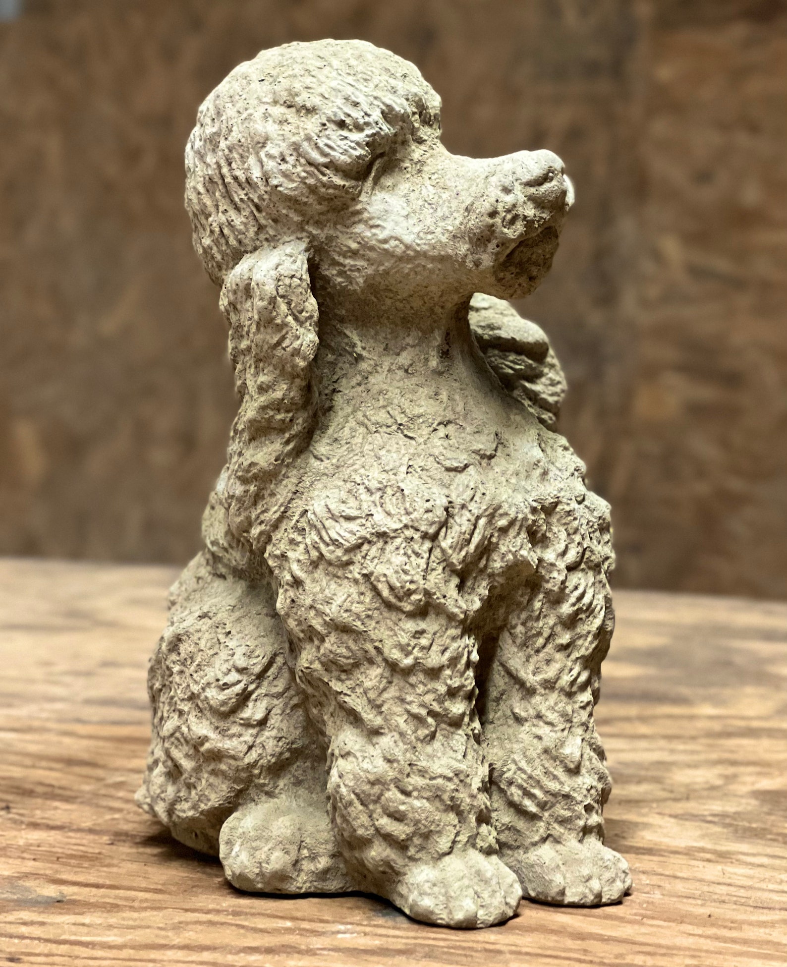 Sitting Concrete Poodle Statue Cute Poodle Puppy Figurine Pet Etsy