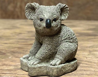 Sitting Koala Bear On Basement Statue Concrete Australian Koala Bear Figure Outdoor Creative Decoration