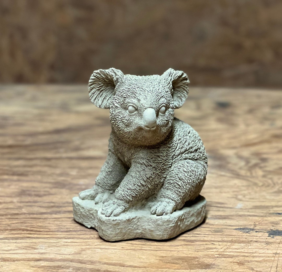 Sitting Concrete Koala Figurine Australian Bear Statue Etsy