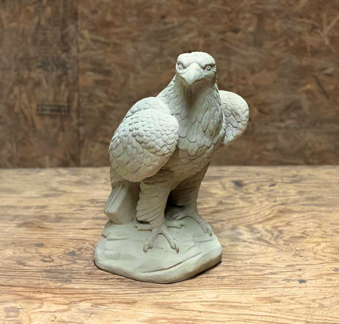 Concrete Eagle Statue Handmade Eagle Figure Outdoor Sculpture Etsy