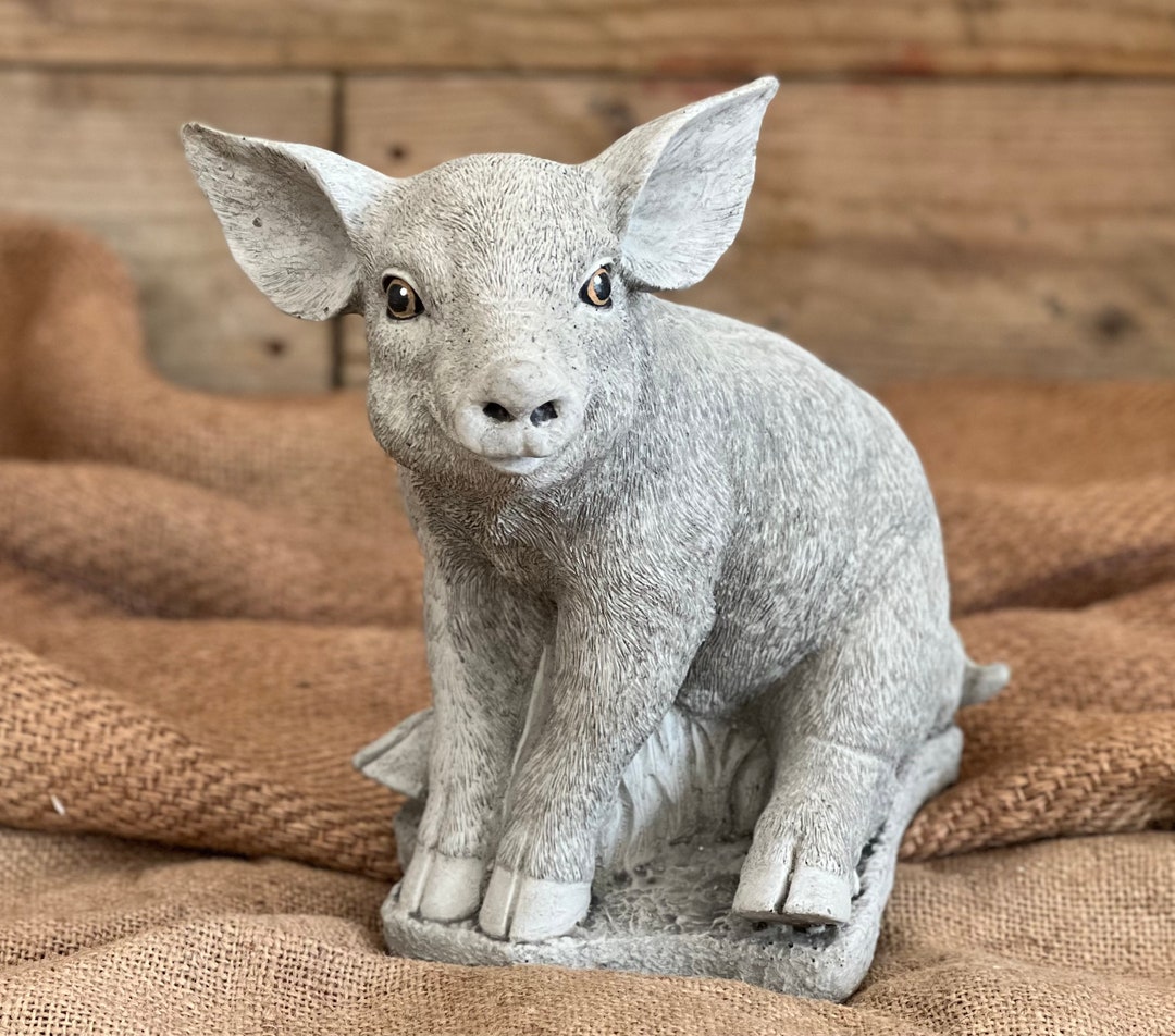 Concrete Pig Statue Garden Pig Sculpture Nice Gift for Animal Etsy