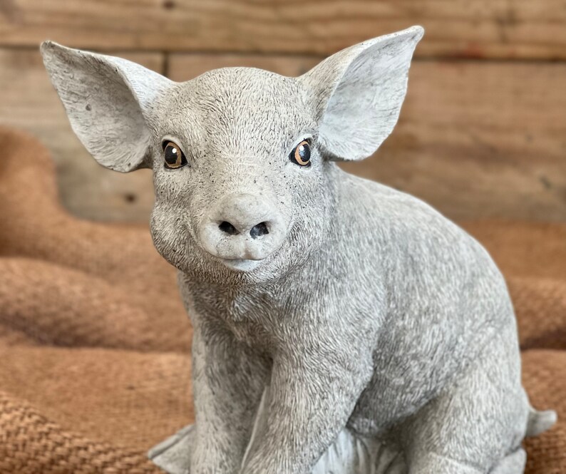 Concrete Pig Statue Garden Pig Sculpture Nice Gift for Animal Etsy