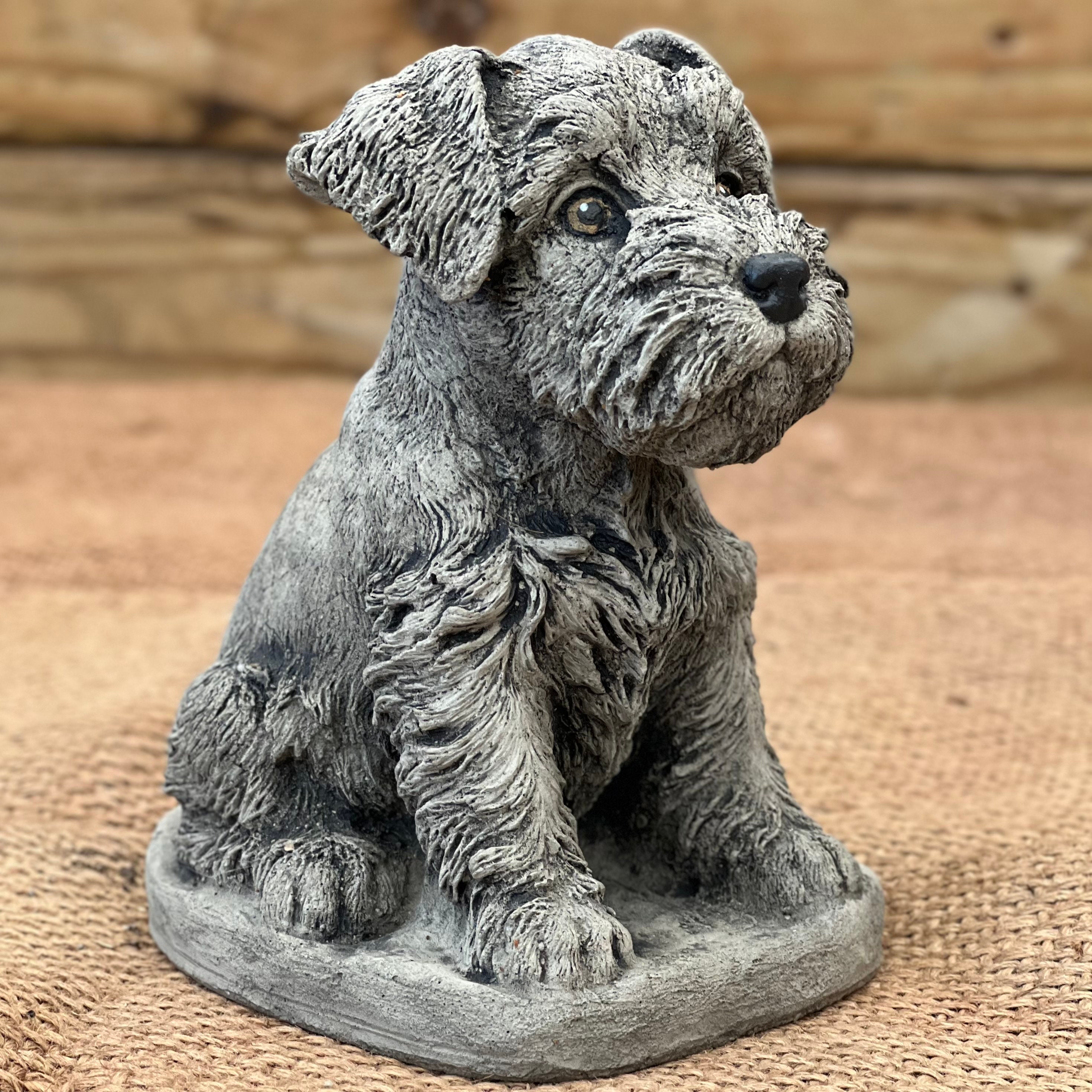Little Puppy Schnauzer Statue Dog Figurine Concrete Terrier - Etsy Australia