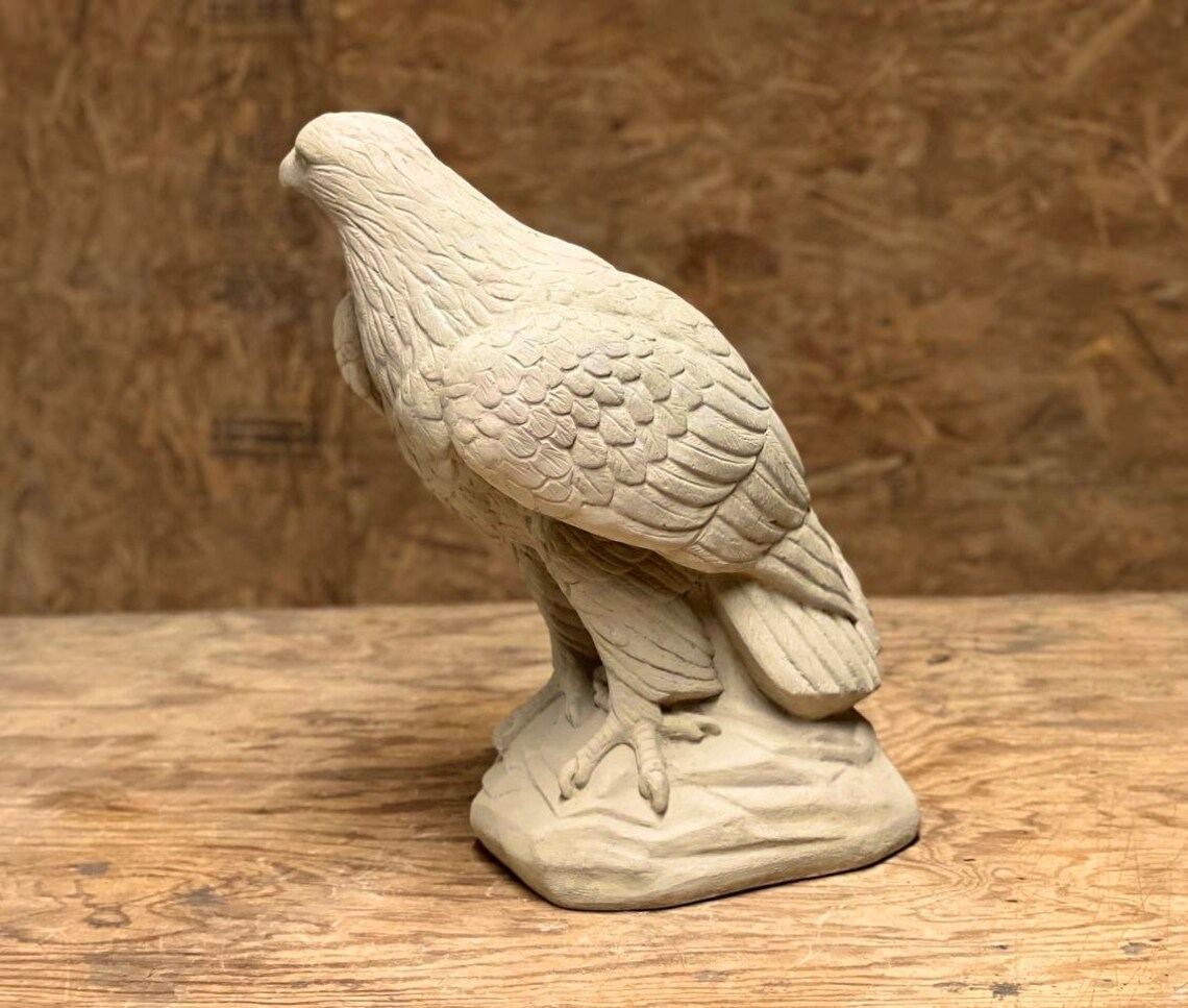 Concrete Eagle Statue Handmade Eagle Figure Outdoor Sculpture Etsy