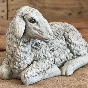 Laying Real Size Sheep Realistic Lamb Yard Statue Stone Religious Figurine Ornament Decorated Sheep Statue For Garden