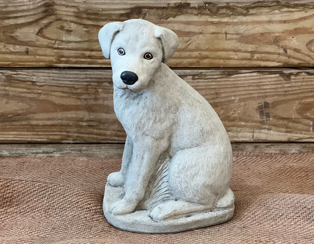 Sitting Labrador Statue Concrete Labrador Puppy Figurine Etsy