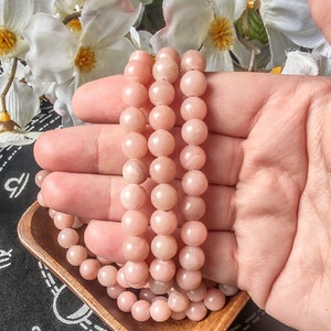 Bracelet opale rose 8 mm