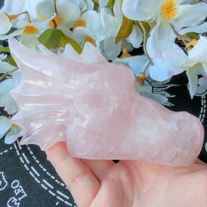 Rose Quartz Dragon Head