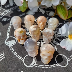 Flower Agate Mini Skulls