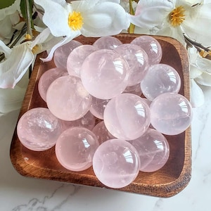 High Quality Rose Quartz Mini Spheres with Star Flash