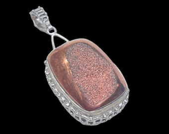 Vintage Sterling Silber Druzy Anhänger