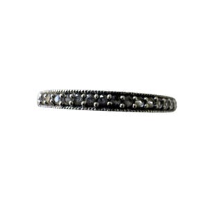 Vintage Sterling Silver CZ Band Ring - Size 7