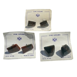 Lot of 3 - Stone Cufflinks made in india handmade