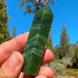Nephrite Jade Tower Crystal Point