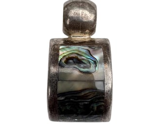 Vintage Sterling Silber Abalone Shell Anhänger ATI Mexiko 16,7 Gramm