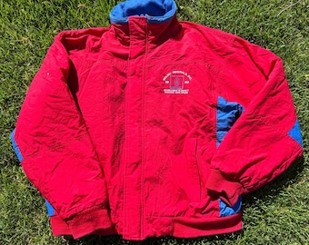 Vintage Solvay Minerals 1992 Mining Jacke Größe Large, 90er Jahre