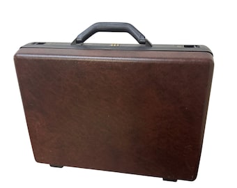 Classic Vintage Samsonite Dark Gray Hard-shell Briefcase, Thick