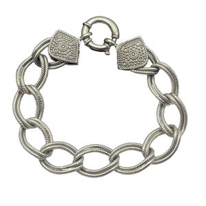 Vintage Sterling Silver Bracelet 925 7.75” High Quality Double Link Estate 17 Grams