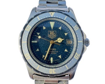 Orologio professionale vintage Tag Heuer 927.606 da uomo, serie 2000, blu Moonddust