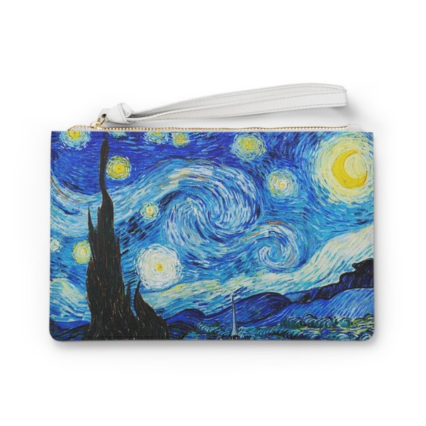 Clutch Bag, Wallet Cardholder, Wristlet, Vincent Van Gogh Starry Night, Painting Art